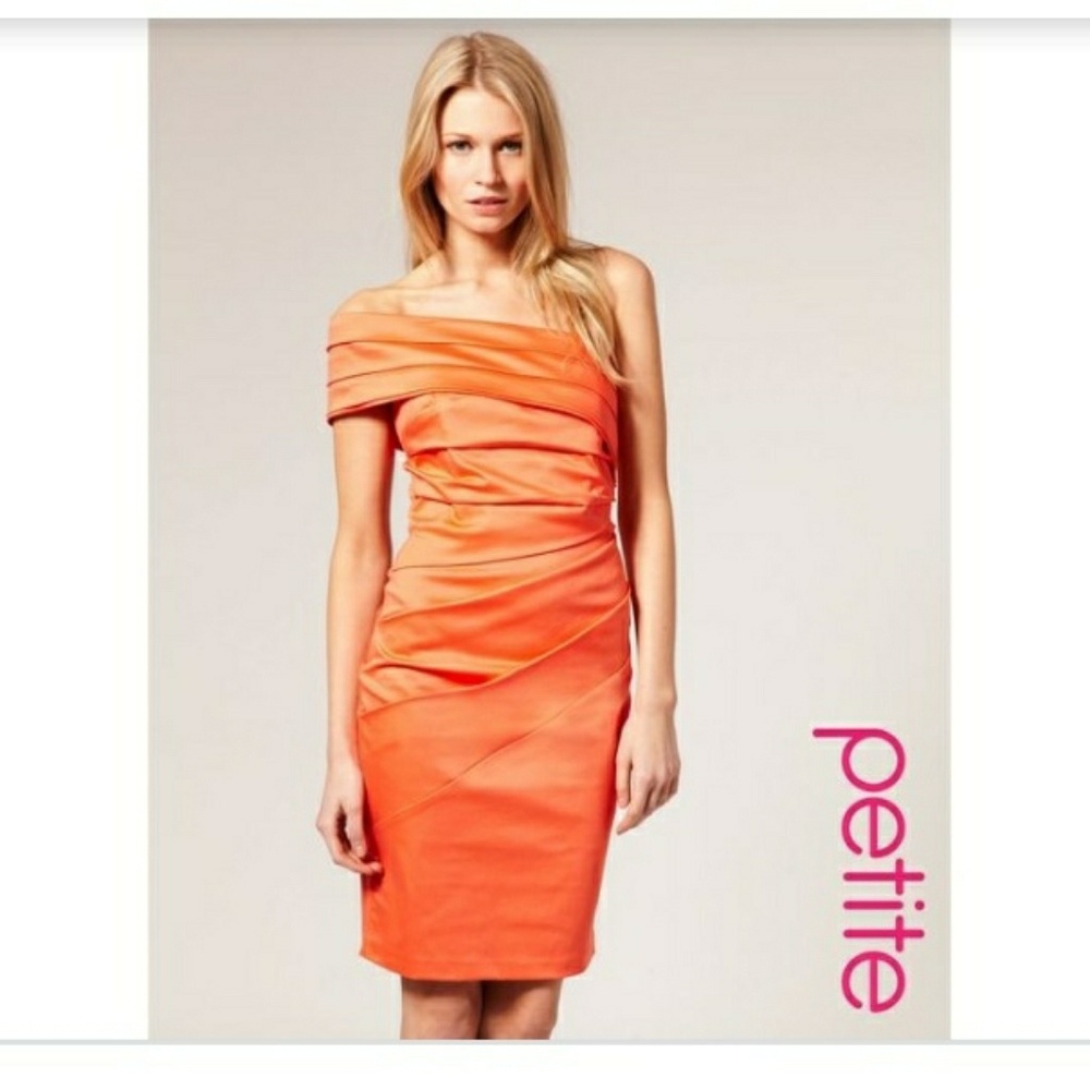 Asos Petite Salon Asymmetric Bardot cocktail dress